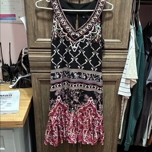 White House Black Market Black and Pink Mini Dress